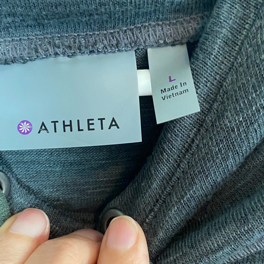 Athleta Dark Green Hoodie Sweatshirt size large - Picture 2 of 3